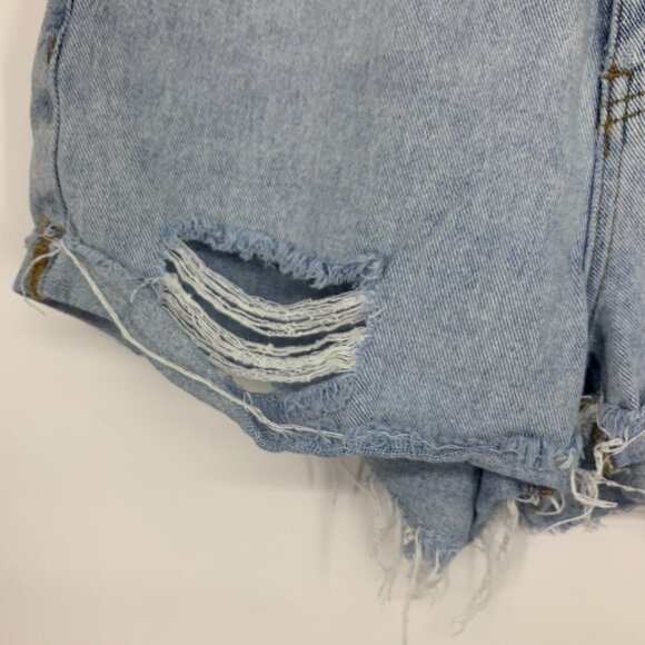 Pacsun Mom Shorts Blue Distressed Denim Fray Cutoff High Rise - Picture 10 of 16